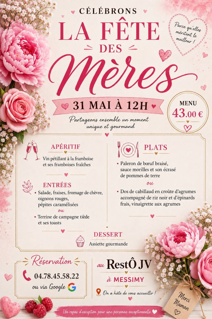 RestÔ JV - Restaurant MESSIMY - meilleur resto MESSIMY